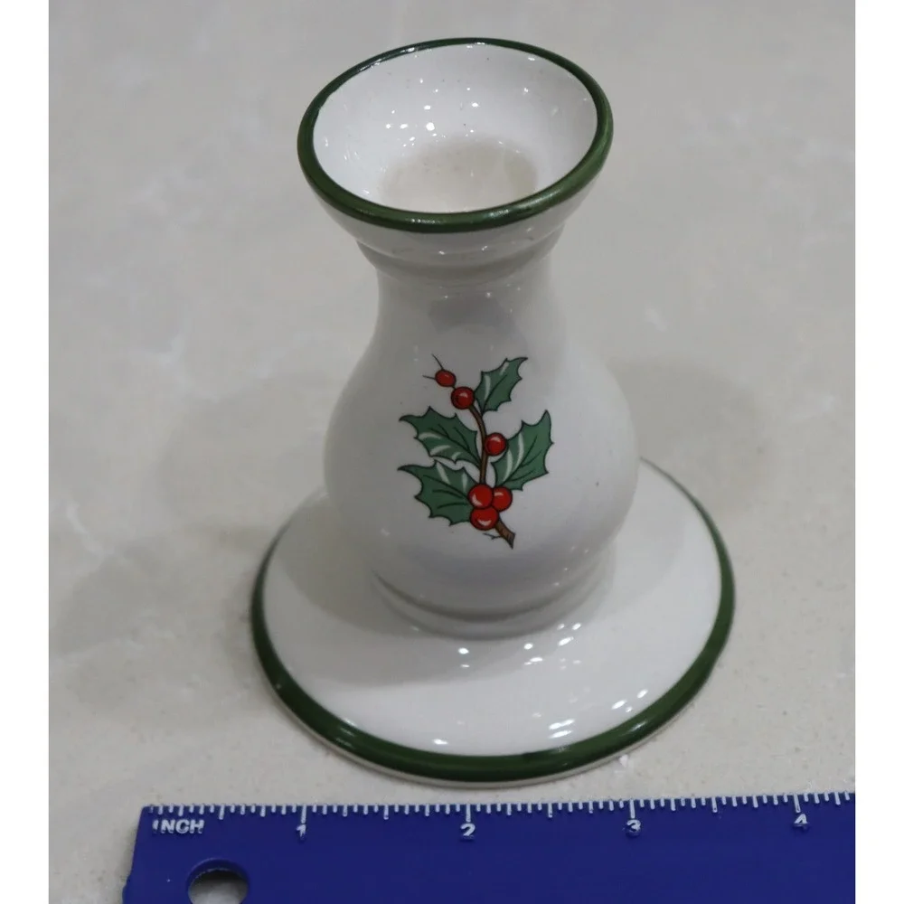 Cuthbertson Original Christmas Tree Ceramic Taper Candlestick Holder England 4in